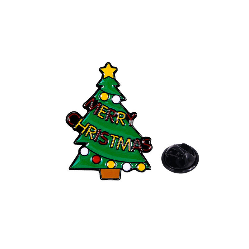 Broche de Navidad insignia de aleación caricatura adorable Santa Fe Navidad decoración de mochila escolar