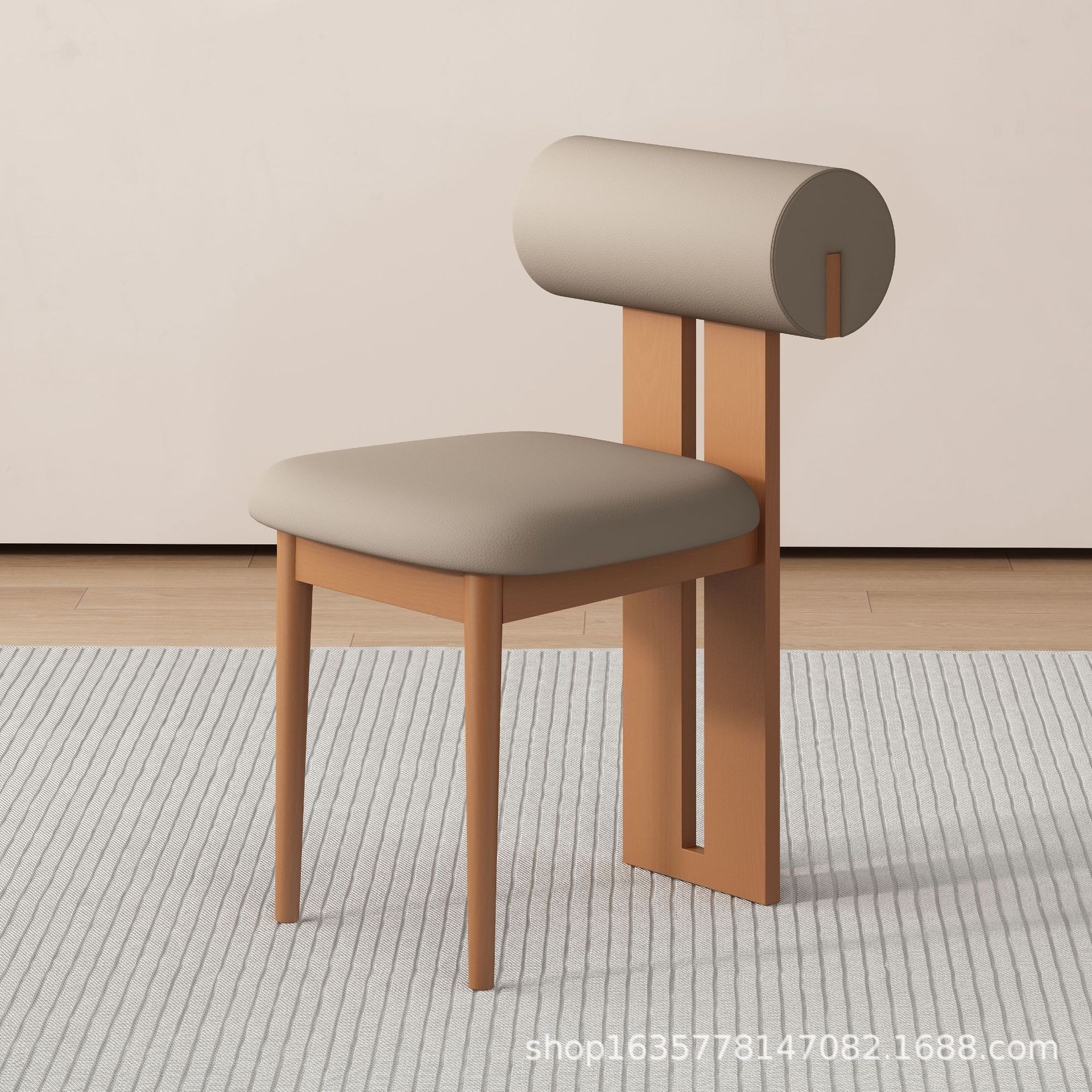 Silla de comedor de madera maciza medieval francesa retro silla de respaldo doméstica diseñador nórdico silla de hipopótamo casual fábrica de origen