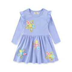 ヨーロッパとアメリカの子供服メーカー 2025 秋の新しい女の子のドレス秋のドレスかわいい女の子のスカート