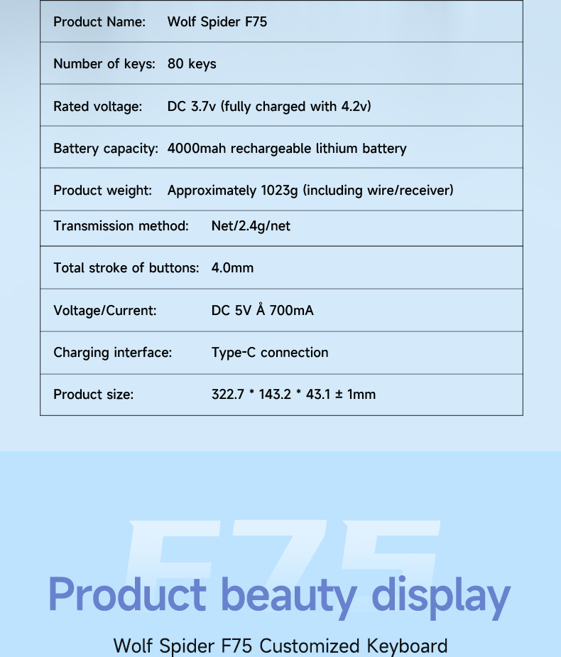 Tastiera meccanica personalizzata AULA Tarantula F75 Wireless Bluetooth 2.4 Il terzo esame simulato Full Key Hot Plug_voghion.com