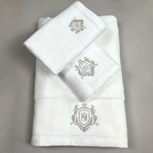 Thickened and Enlarged Hotel Towels and Bath Towels, Hotel and B&B Embroidered White Beauty Salon High-End Customized Logo Towels