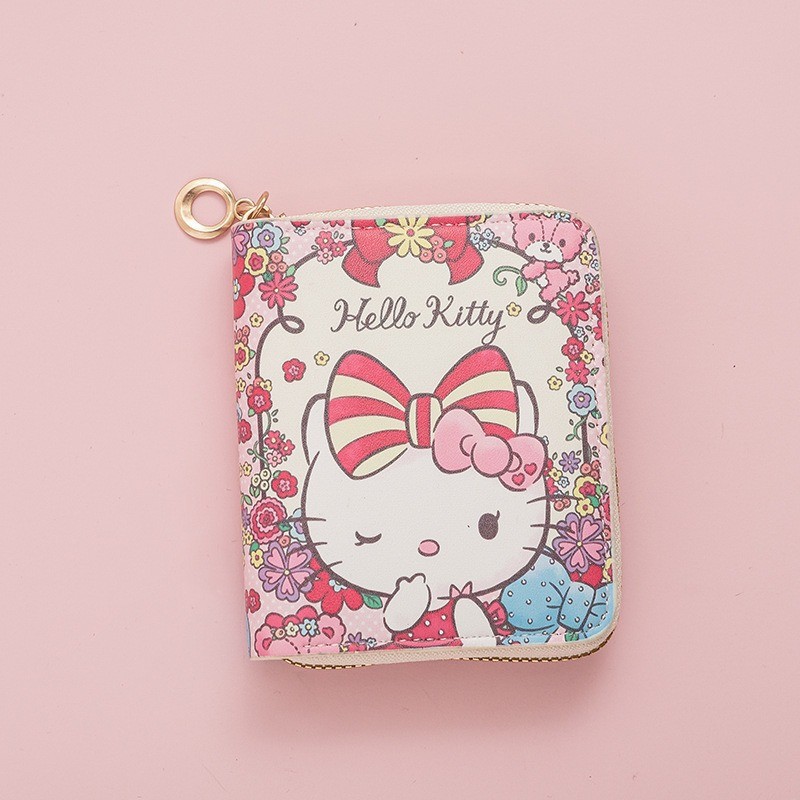 新款短款钱包可爱hellokitty迷你拉链女士时尚小猫咪零钱包