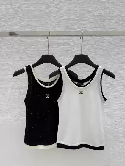 2025 New Luxurious Sequin Mesh Women's Vest Top Fashion Versatile Fine Wool Chanel Style