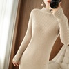 Autumn and winter new pattern thickening Solid Half a Mid length version Dress Overknee Self cultivation Primer Sweater sweater