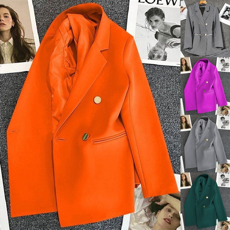 Spring Blazer for Women 2026, Double-Breasted Red Suit, Stylish and Slimming, Trendy Streetwear Top for Women