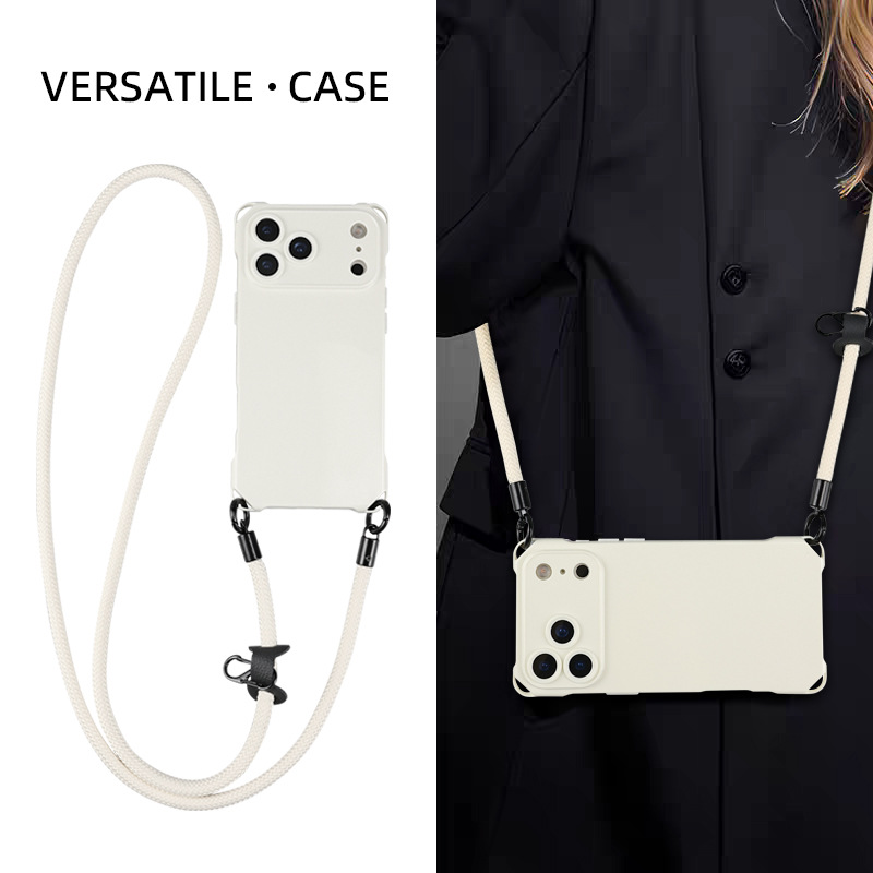 适用苹果17promax四角挂绳孔手机壳带挂绳IP17pro斜挎防摔保护套