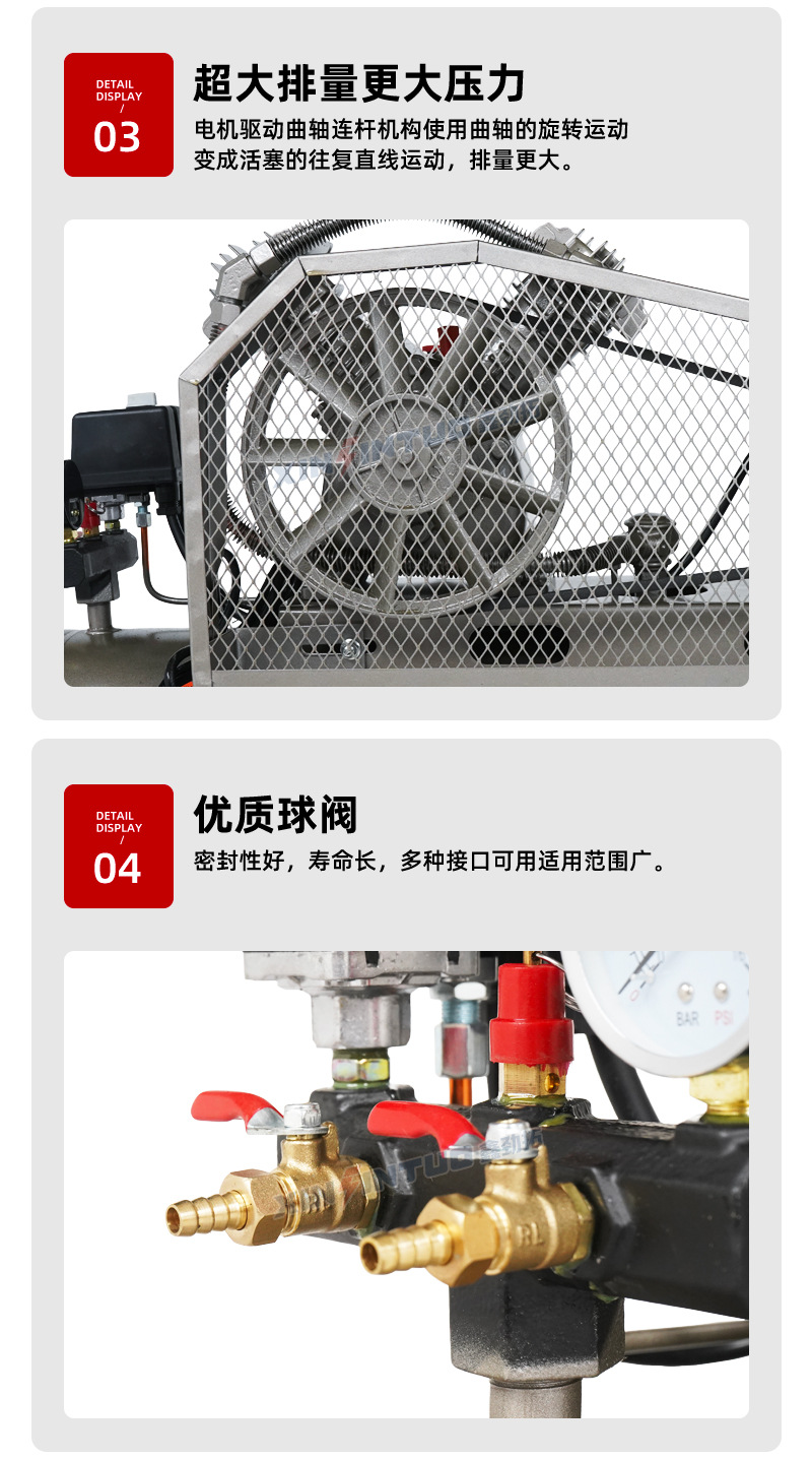 Air compressor, air pump, piston-type industrial-grade oil-free silent 220v/380v for woodworking and auto repair