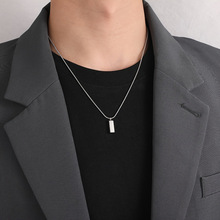 D 55093 Silver brick niche clavicle necklace ��ɫСש��С��