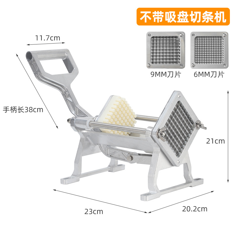 Fábrica de suministro directo de acero inoxidable cortador manual cortador de papas multifuncional comercial cortador de papas doméstica pequeña torre de papas fritas