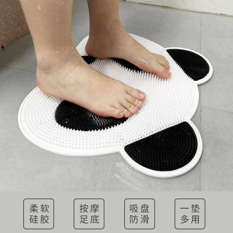 熊猫硅胶搓背神器懒人后背搓澡垫洗澡巾吸盘贴强力不求人|undefined