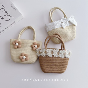 Korean Style Baby Girl Handbag Niche Style Lace Bow Flower Girl Concave Shape Handbag Coin Purse