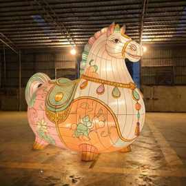 花灯马年春节儿童彩灯手工非遗大型发光灯笼新年元宵元旦灯会定制