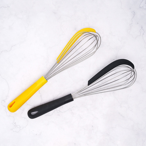 12-inch stainless steel silicone manual egg beater small scraper plastic mixer kitchen egg whisk whisk