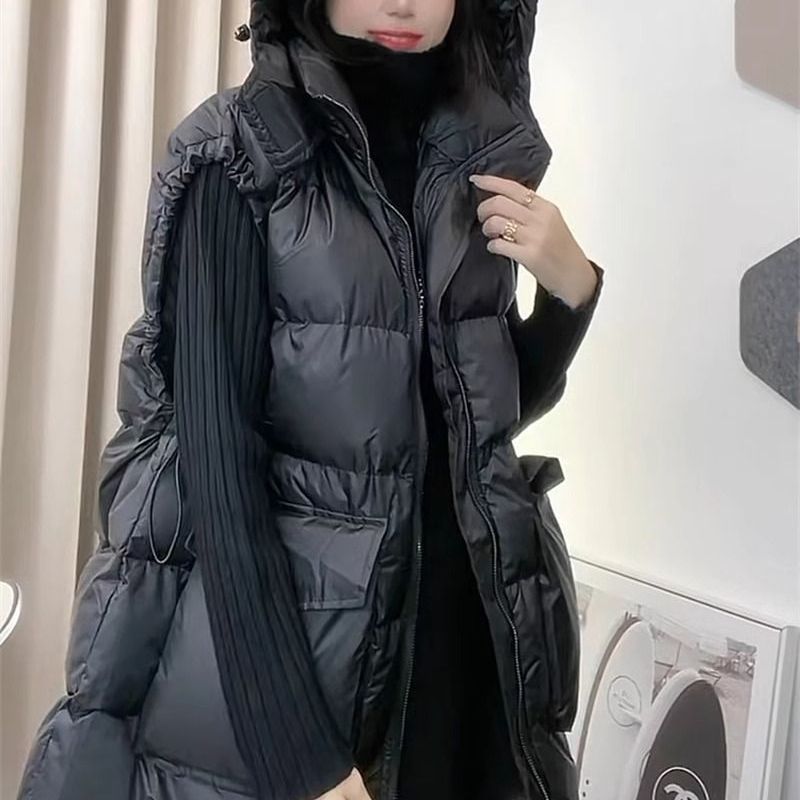 欧货2025年新款秋冬季连帽马甲女韩版外套背心时尚洋气百搭棉马甲
