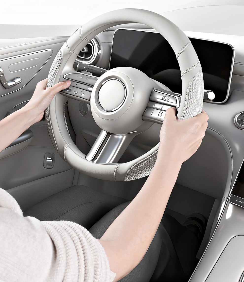 Ice silk car steering wheel cover, suitable for all seasons, breathable, non-slip, wear-resistant, sweat-absorbing, new summer model for men