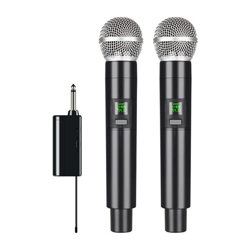 Rechargeable wireless microphone one to two outdoor live broadcast sound card home TV audio karaoke stage microphone cross-border