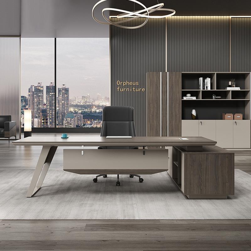 Foshan single-person boss desk, president's desk, large desk set office furniture, minimalist modern manager and supervisor office desk