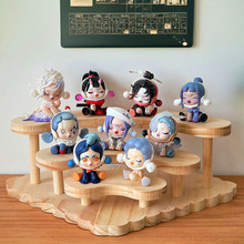 木质盲盒展示架桌面阶梯小摆件陈列置物架泡泡玛特萌粒手办收纳盒