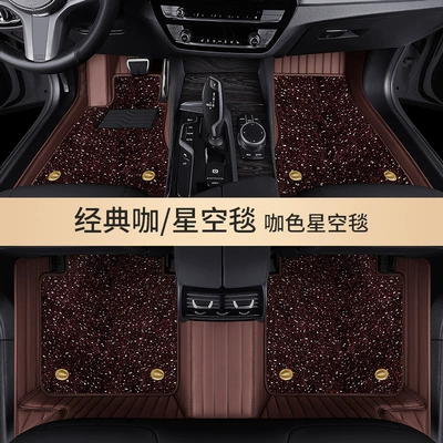 specific cars, starry sky carpet, Tesla – Modelə uyğun ayaqaltı - order-notes-vehicle-model-year-45-genuine-leather-classic-coffee-coffee-colored-starry-sky-blanket