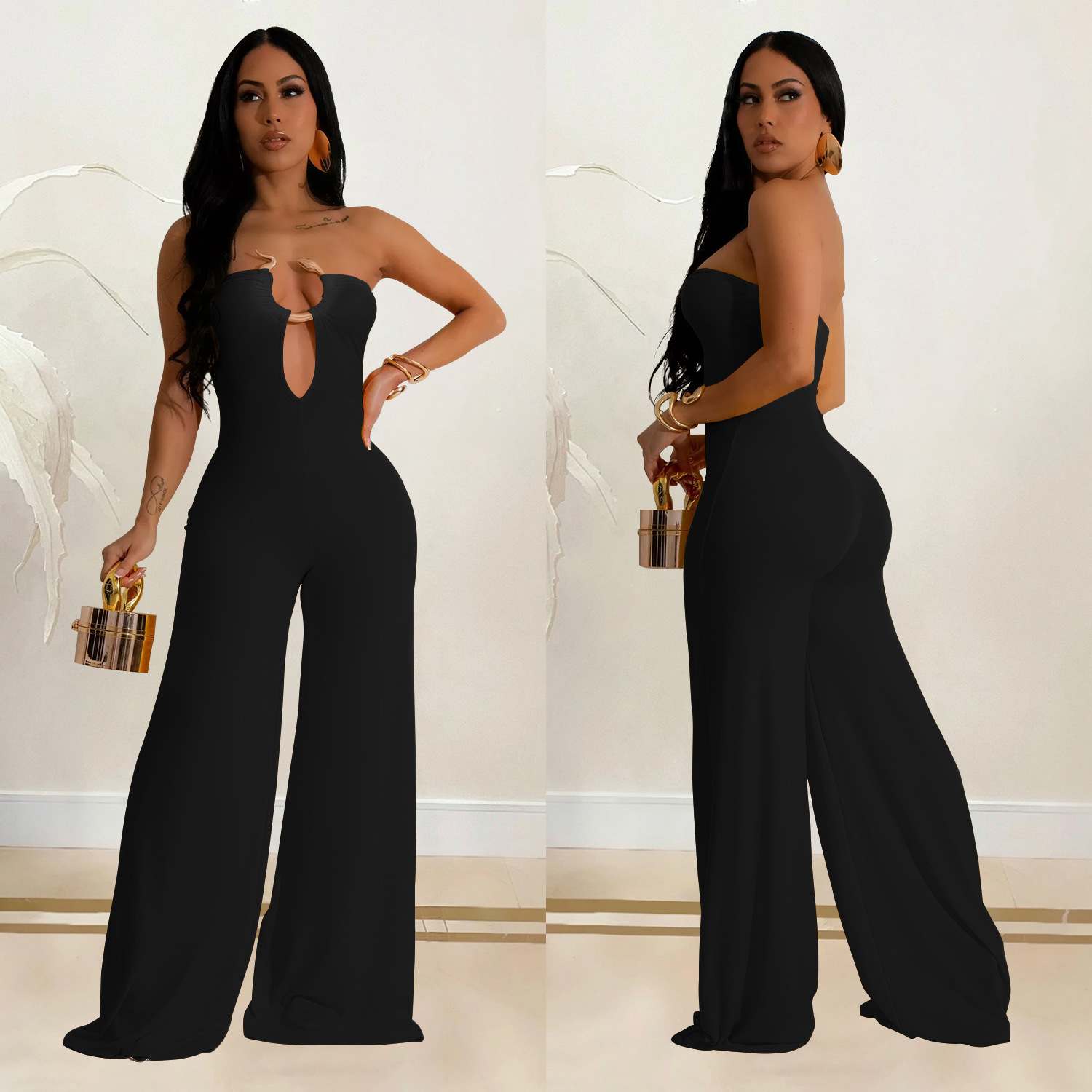 C6941 Aliexpress transfronterizo Amazon estación independiente de moda europea y americana ropa de mujer pantalones de moda de color sólido image 3