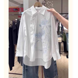 新中式国风超好看独特漂亮时尚白色盘扣衬衫上衣2025新款夏季女装