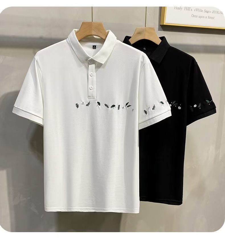 Verano nuevo estilo solapa camisa POLO tendencia de la moda masculina bordado de manga corta camisa Paul blusa casual de negocios para jóvenes hombres