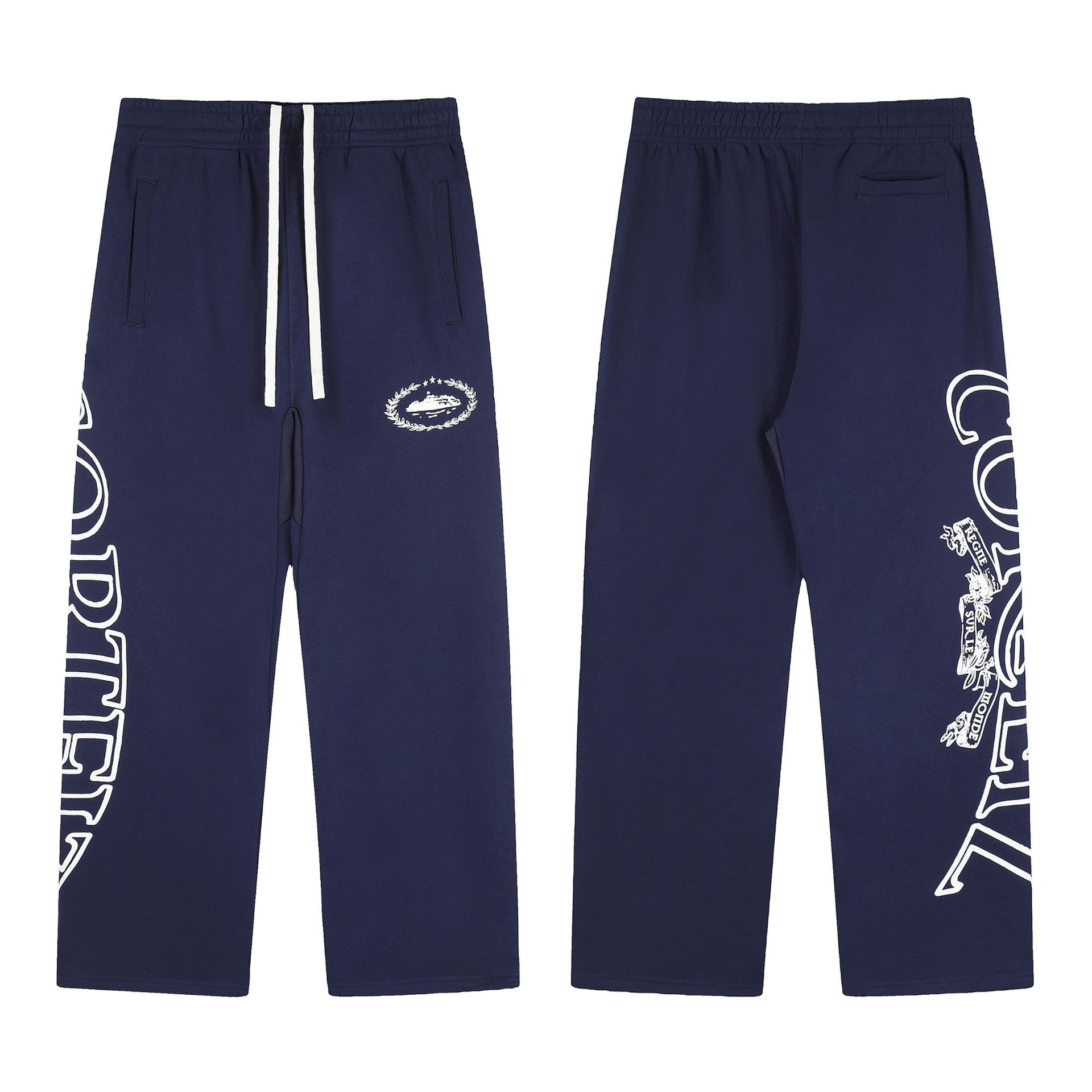 Corteiz Superior Royale Sweatpants Open Hem Navy