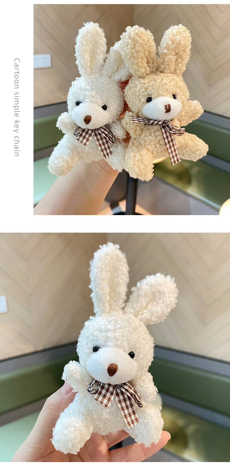 50g Weight Bag Pendant, Keychain Classification 1 Piece Quantity Daily Occasion PP cotton, Plush Material Rabbit, Knot, Bowtie Pattern Unisex Gender Cute Style 1 Piece Rabbit Knot Bowtie Bag Pendant Keychain PP Cotton Plush Unisex Cute Bag Pendant Keychain 8