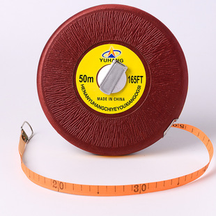 Factory wholesale linen ruler hand-operated cloth tape round ruler 30 m 50 M 100 m red cloth ruler tape