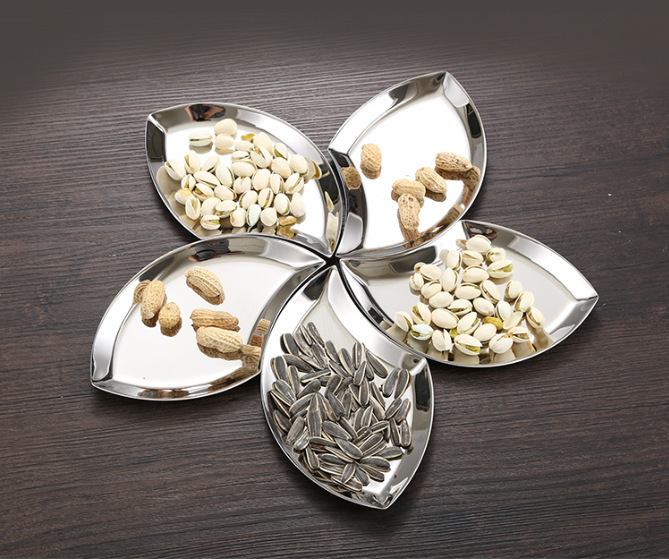 304 stainless steel snack dish snack fries plate creative dish fruit peanut melon seeds food plate fruit plate