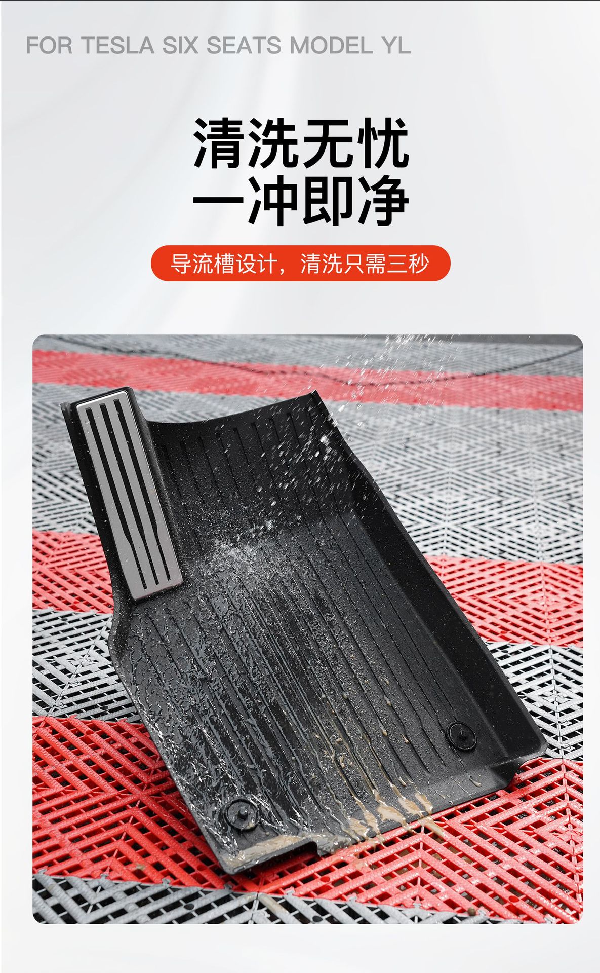 Suitable for Tesla Six-Seater Model Yl, Full Car Floor Mats, Tpe Floor Mats, Special Car Interior Accessories