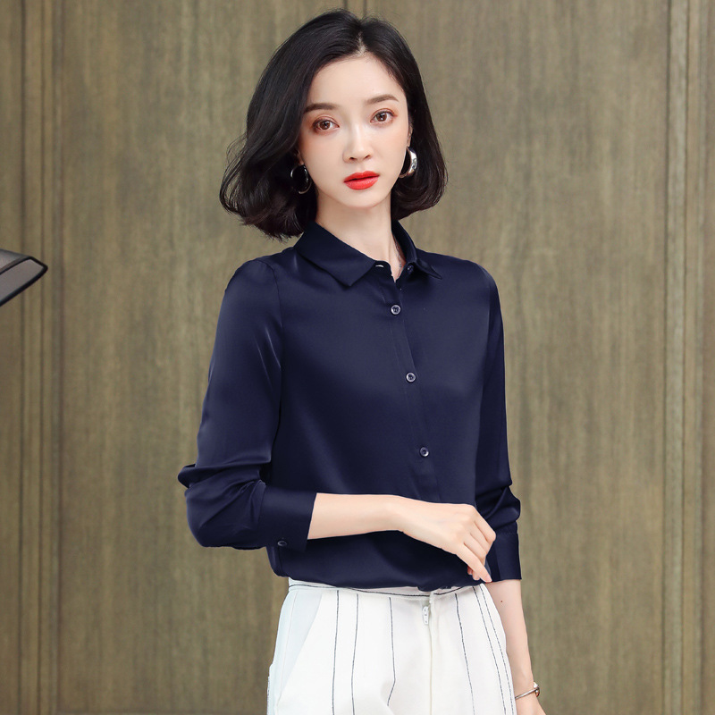 Yu Feihong Same Style Silk Shirt Autumn New Women's Long-sleeved Women's Shirt High-end Atmospheric Mulberry Silk Top