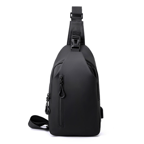 Cross-border new leather film chest bag men's crossbody motorcycle chest bag Hong Kong style trendy crossbody bag foreign trade wholesale men's chest bag