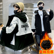 新款冬季儿童外套童装百搭男童外套加绒加厚中大童保暖上衣冬装潮