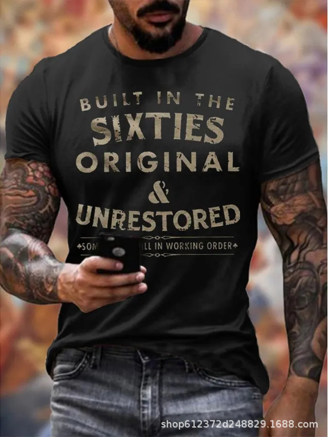 Fabricante de la fuente de los hombres de la camisa de manga corta de la calle Nueva Venta caliente de comercio electrónico transfronterizo camiseta impresa 3D arte flexible