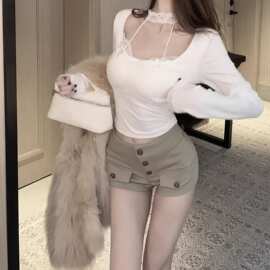 卡其色工装牛仔夏季短裤小个子低腰美式性感辣妹显瘦弹力直筒热裤