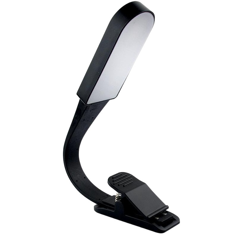 Venta caliente de carga USB electrodeless atenuación LED clip luz dormitorio noche clip libro Luz Portátil Kindle luz de lectura