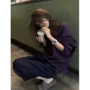 秋季宽松撞色条纹t恤