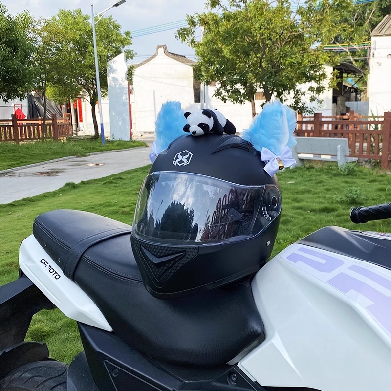 Stereo Blue Cat Ear Helmet Decoration Motorcycle Helmet Accessories