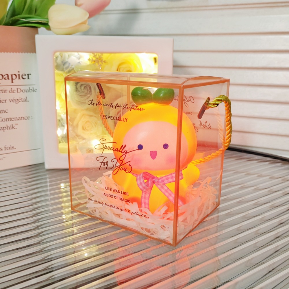 컬러풀 당근토끼/오렌지핑크+사각박스/라피아