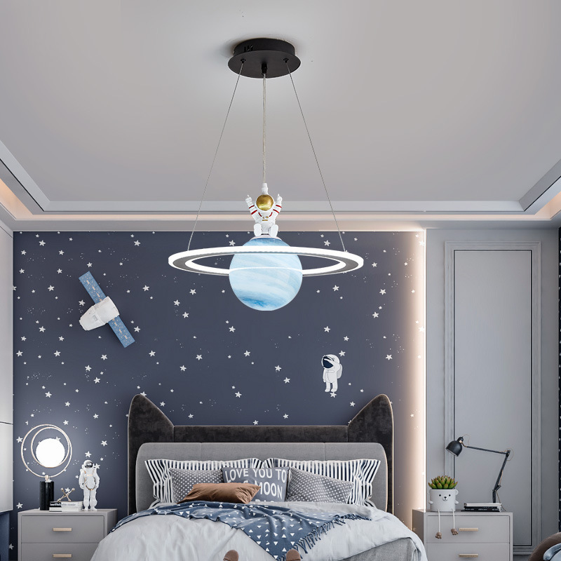 Lámpara de la habitación de niños del planeta vagabundo tierra creativo niño niña lámpara de la habitación de la estrella espacio red lámpara de dormitorio