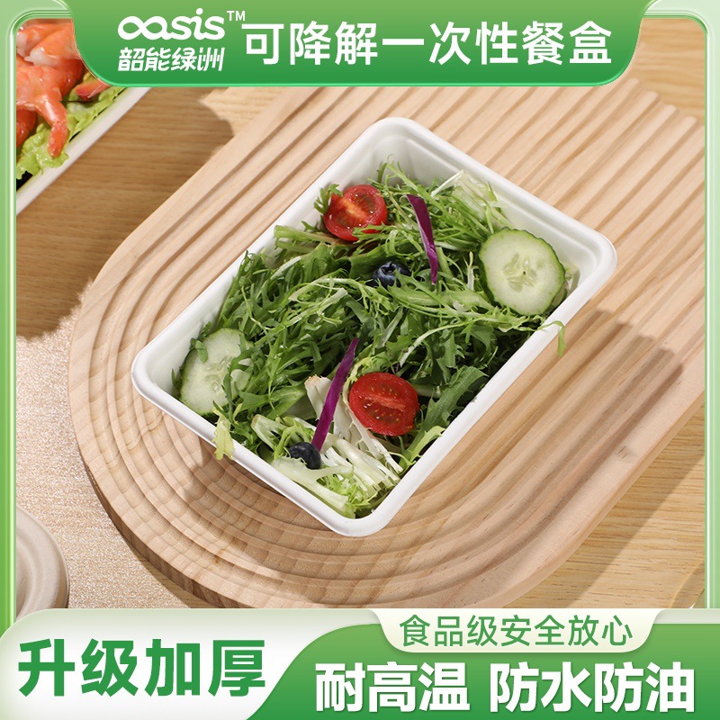 Shaogeng oasis ventas directas de la fábrica de caña de azúcar desechable protección del medio ambiente vajilla 800ml caja cuadrada degradable compostable