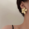 Retro small design fashionable earrings, french style, flowered, trend of season, internet celebrity, light luxury style