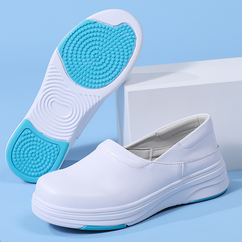 Spot zapatos de enfermera mujer transpirable suela suave, antideslizante, pies no cansados, suela gruesa, zapatos de trabajo negros médicos, comercio exterior transfronterizo