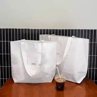 简约编织袋手提袋定制大容量防水耐磨礼品袋学生上课收纳袋袋装