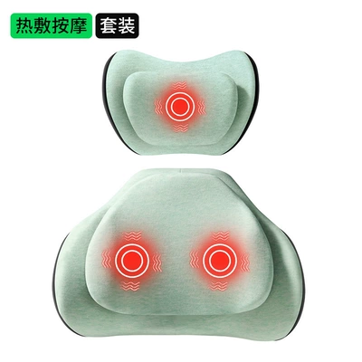 Waist support, Double-Layer Waist Support Seat Back - turquoise-green-double-layer-decompression-7a-antibacterial-upgraded-heating-set
