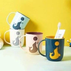 工場卸売歯磨きマウスウォッシュカップクリエイティブ小さなイルカ歯洗浄カップ厚みのあるカップルプラスチック歯磨きカップ