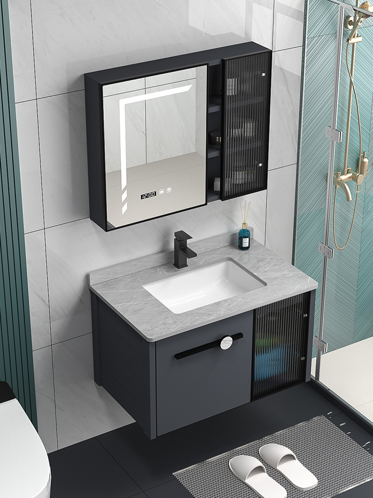 Shiqi panal de aluminio gabinete de baño combinación moderna minimalista baño lavabo combinación baño integrado lavabo