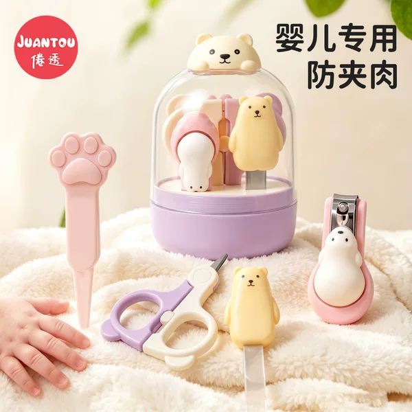 Baby nail clipper set, specifically designed for newborns, featuring safe and anti-pinch nail clippers and a nail care tool for children