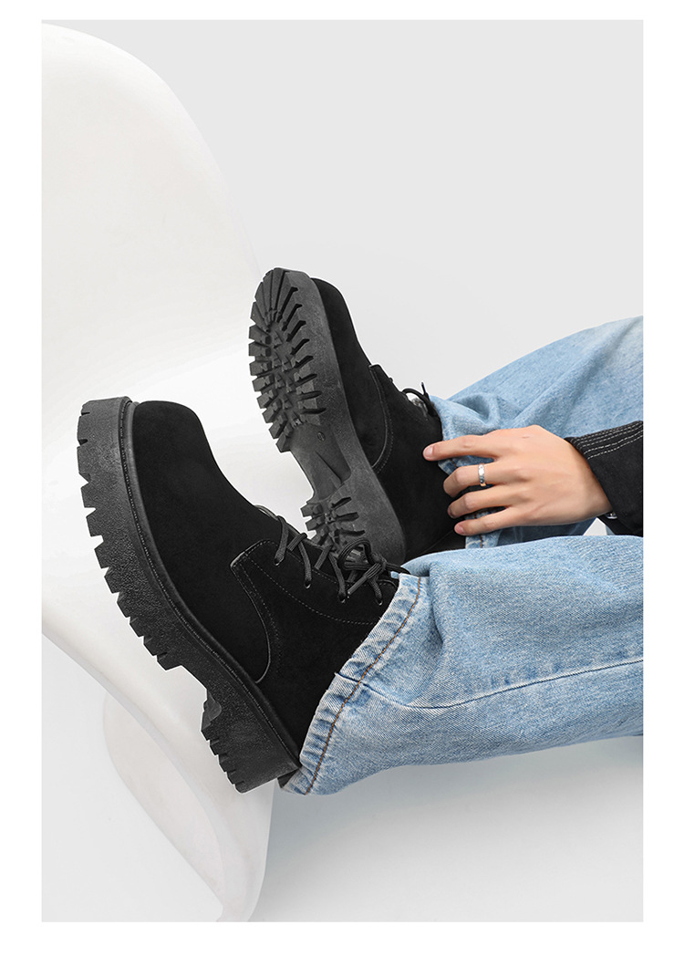 ShoeVault Men's Martin Autumn New High-top Thick-soled Derby Retro Suede Workwear Fashion Trend Yellow Boots_voghion.com